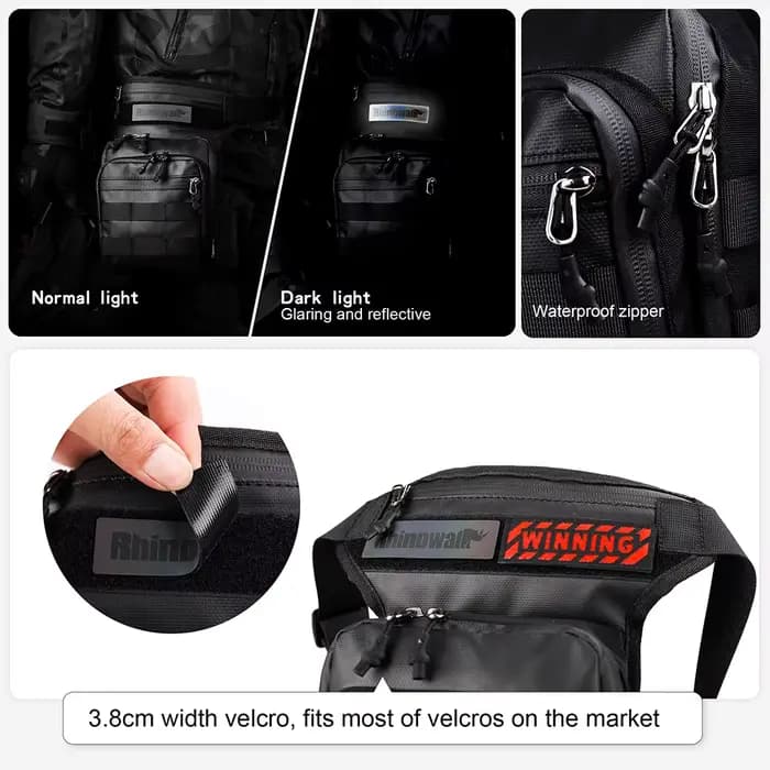 Rhinowalk moto goutte jambe sac cuisse ceinture taille sac multifonction moto tactique voyage cellul