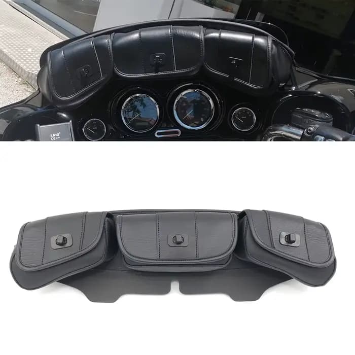Sac de carénage Batwing pour pare-brise de moto à 3 poches, pour Harley Electra Street Glide Touring