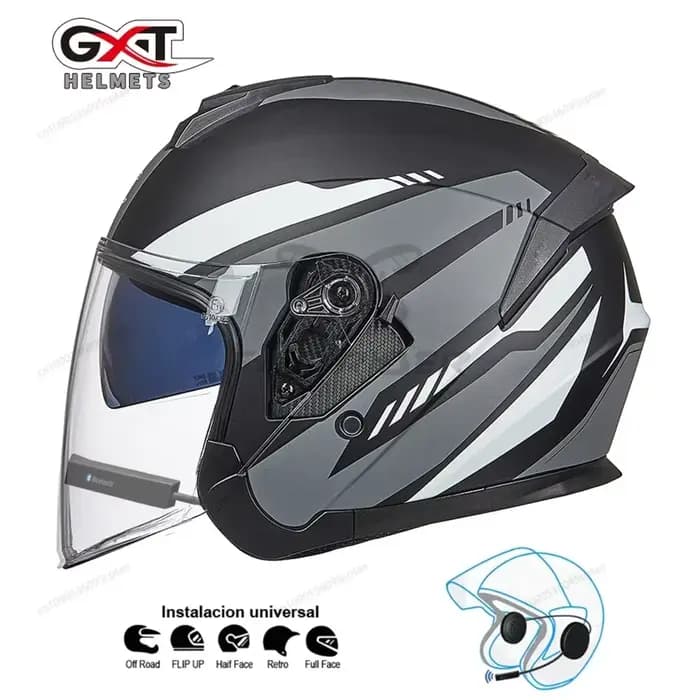 GXT casque de Moto casque haut-parleur sans fil Bluetooth-compatible visage ouvert Moto Casco MotoBi