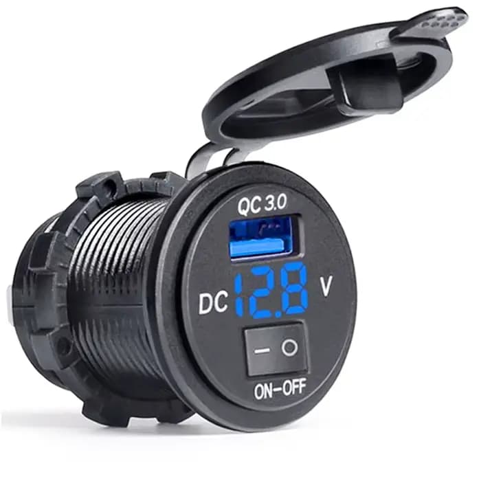 Prise de chargeur de voiture USB Quick Charge 3.0, voltmètre à affichage numérique, prise de chargeu