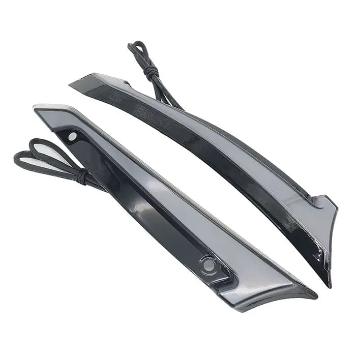 Lampes décoratives de pare-brise de traceur chromé/noir de moto, feux de jour et clignotants pour Ha