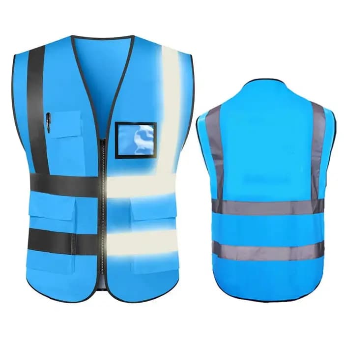 Gilet de sécurité réfléchissant haute visibilité avec bandes réfléchissantes et 5 poches gilet unifo