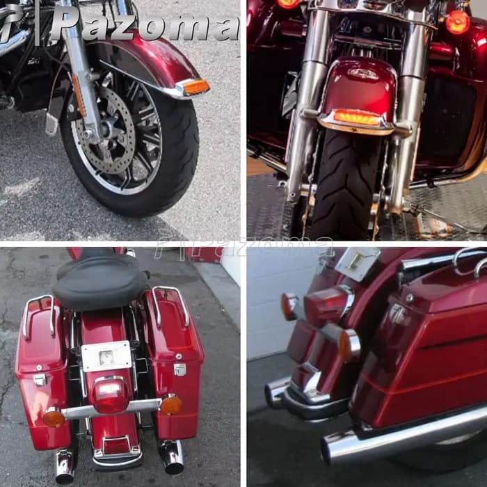 Couvercle de pointe de feux de bord de garde-boue LED avant et arrière de moto pour Harley Road King