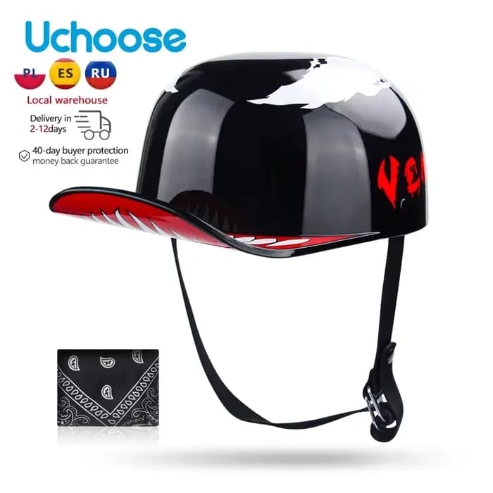 Casquette de Baseball pour moto, casque rétro Vintage, été, visage ouvert, Scooter Cruiser Chopper G
