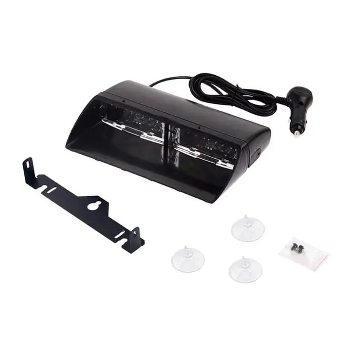 Barre lumineuse stroboscopique verte pour pare-brise, 16LED, tableau de bord, voyant de danger d'urg