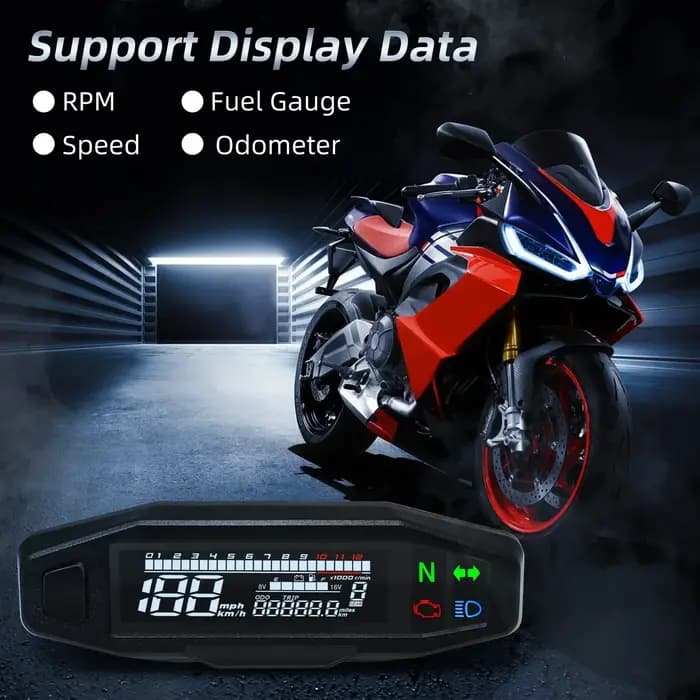 Compteur de vitesse numérique universel pour moto, compteur de moto, tachymètre numérique, capteur d