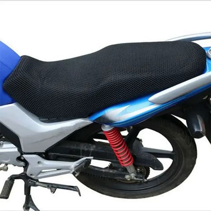 Housse de siège de moto en maille 3D respirante, housse de siège noire pour cyclomoteur et Scooter,
