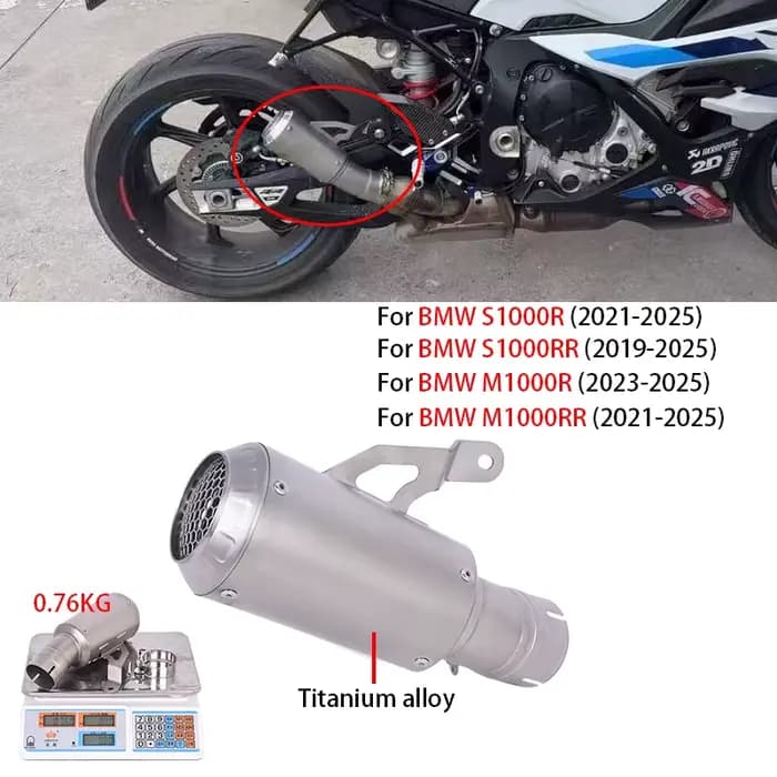 Sans lacet pour S1000RR S1000R M1000RR M1000R 2019-2025 Moto course alliage de titane Moto système d