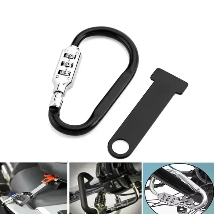 Boucle de verrouillage de casque de moto, antivol, fixation de verrouillage de casque à visage ouver