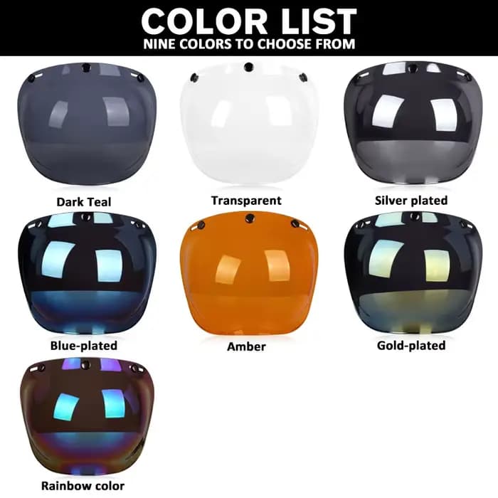 Visière de casque ouverte casques de moto visières à bulles rabattables visière de moto lentille de