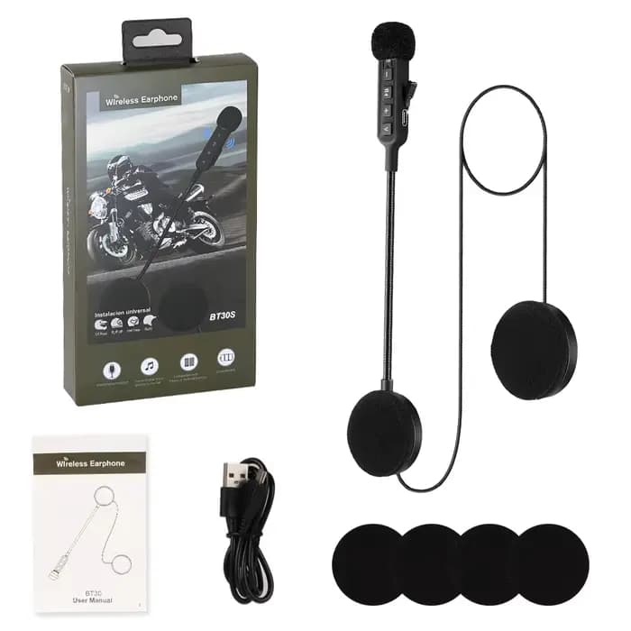 BT30S casque de moto casque Bluetooth 5.3 sans fil écouteur mains libres Kit d'appel stéréo pour cav