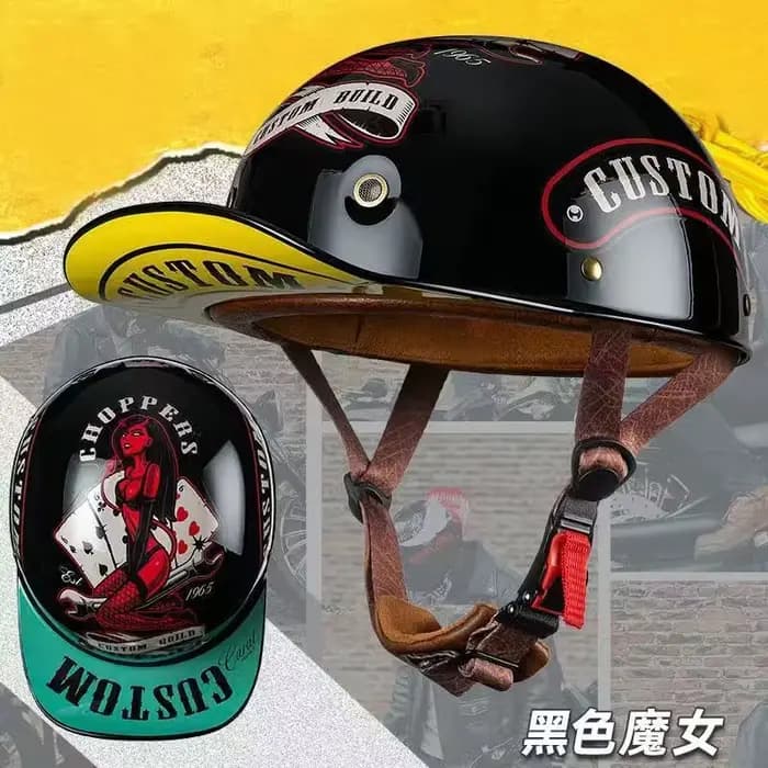 Casque de moto chaud vtt vélo unisexe cyclisme protecteur de sécurité demi-visage Type rétro moto ac