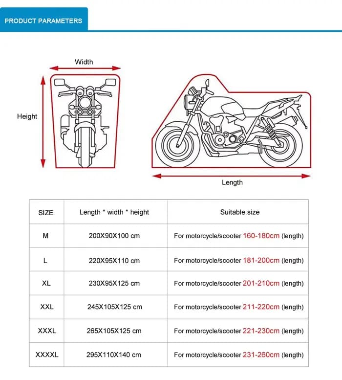 Housses de protection UV universelles pour moto, 2 couleurs, pour intérieur et extérieur, pour moteu