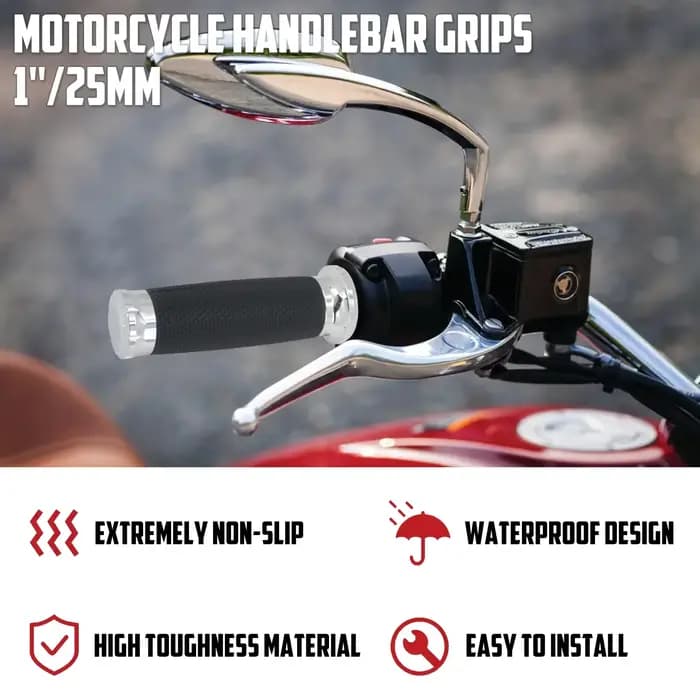 Poignées de moto 1 '', guidon chromé de 25mm, pour Harley Sportster XL Touring Road King Glide Dyna