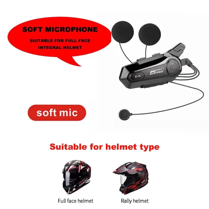Oreillette Bluetooth sans fil pour moto, appareil de communication pour casque, intercom pour 2 moto