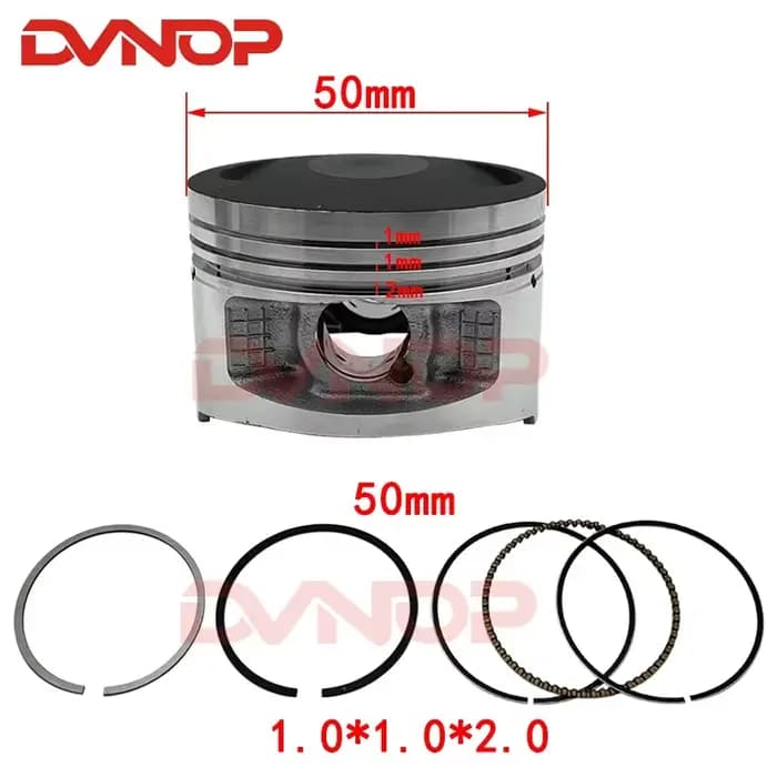 Segment de Piston de moto pour 50cc 60cc 70cc 80cc 100cc 125cc 37mm 38mm 39mm 44mm 47mm 49mm 50mm 52