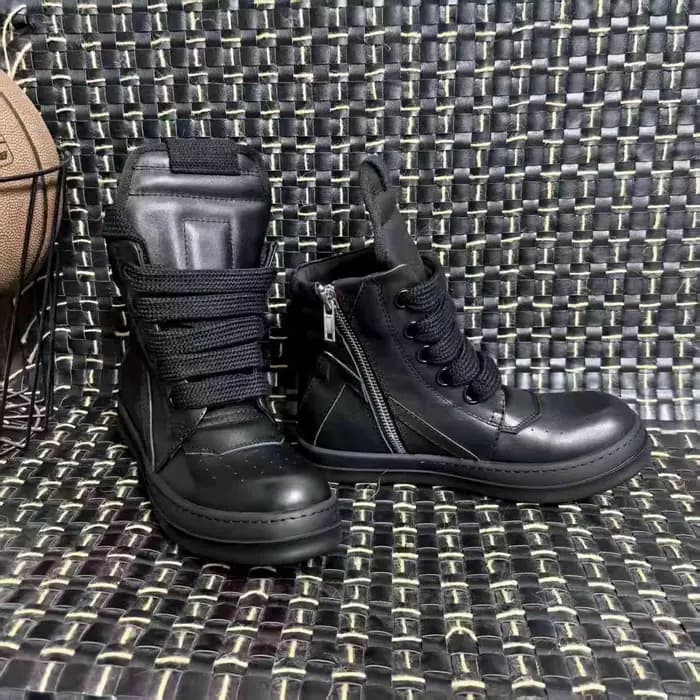 R-o Designer hommes chaussure entièrement en cuir noir bottine Sneaker haut chaussures décontractées