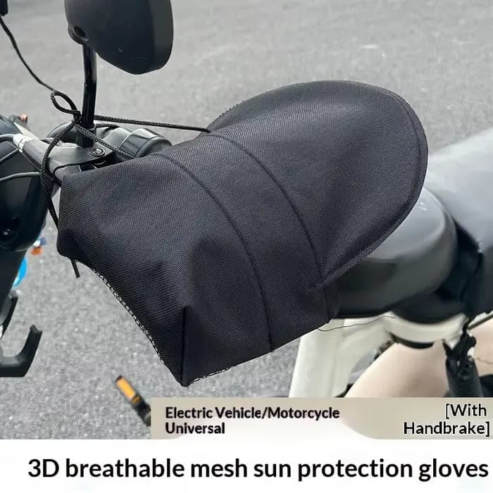 Gants de guidon de scooter en cuir argenté, résistants au soleil, imperméables, rembourrés en 3D, an