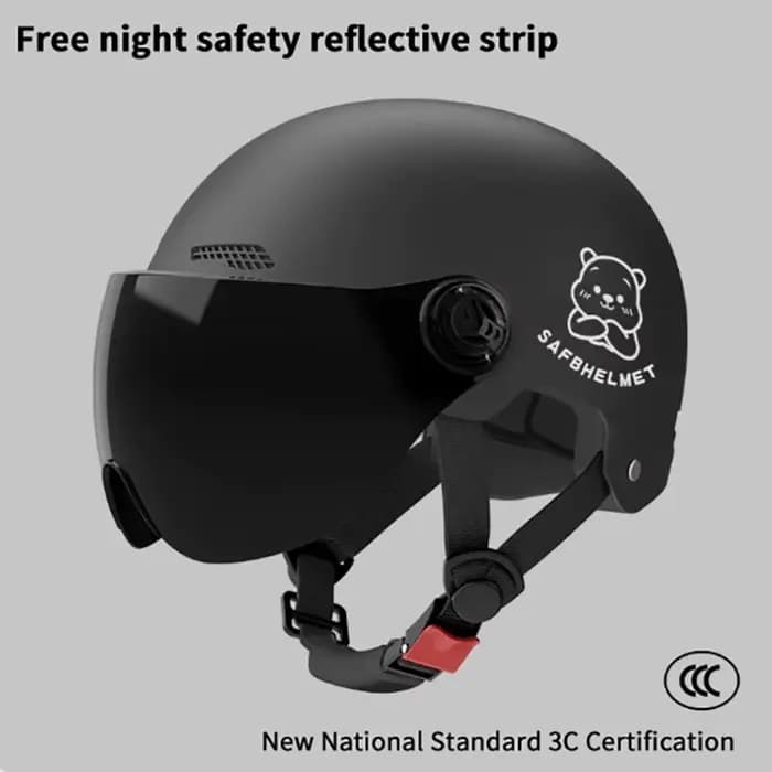 1 pièce certifié 3C hommes et femmes adultes dessin animé vélo électrique moto demi-casque avec lune