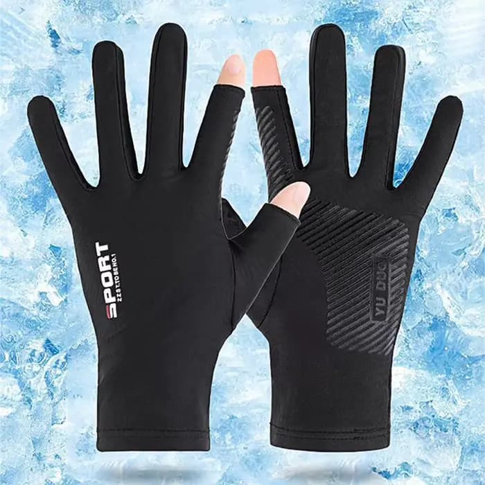1 paire de gants de moto respirants en soie glacée, antidérapants, Anti-UV, pour Sports de plein air