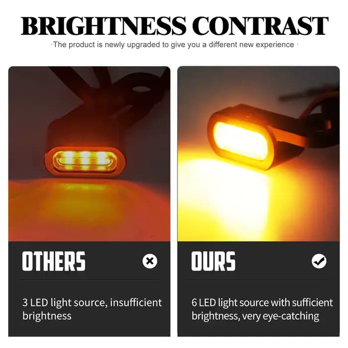 Mini clignotants LED pour motos, lumière ambre avec poignée E Mark, lampe pour Harley Softail Tourin