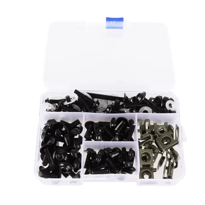 177 pièces/boîte vis moto modification accessoires pare-brise couverture ensemble vis aluminium coul