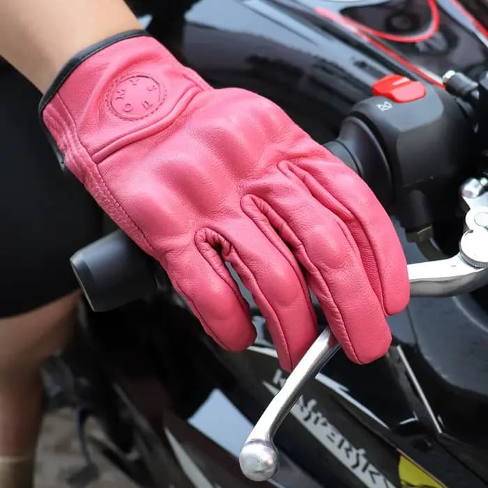 Suomy femmes rose gants de moto écran tactile en cuir vélo électrique gant cyclisme doigt complet Mo