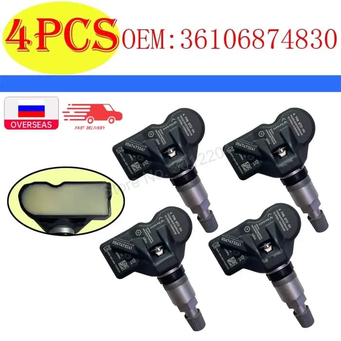 4 pcs/lot 433 MHZ pour BMW 5 6 7 X1 X3 X4 TPMS système de surveillance de la pression des pneus capt