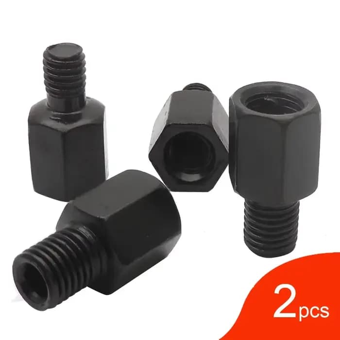 Paire d'adaptateurs de rétroviseurs de moto noirs M10 10MM M8 8MM, boulon de Conversion dans le sens
