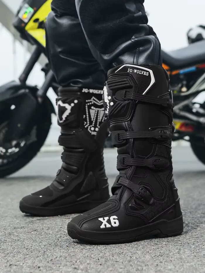 Botte de Moto hommes femmes équitation mi-mollet cheville chaussures de protection Moto équipement d