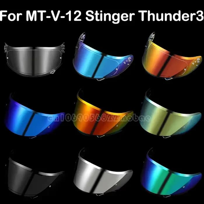 Visière pour bouclier de casque MT-V-12 pour casque MT STINGER et casque THUNDER 3 pour pièces de re