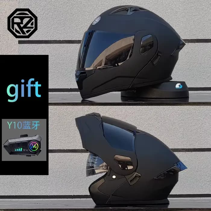Casque modulaire de moto de secousse avec des écouteurs de Bluetooth, plein casque de double lentill