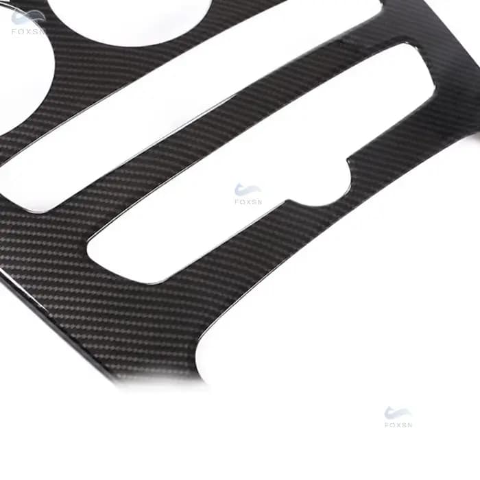 Couverture de panneau de vitesse de console Bergame en fibre de carbone ABS de voiture, garniture de