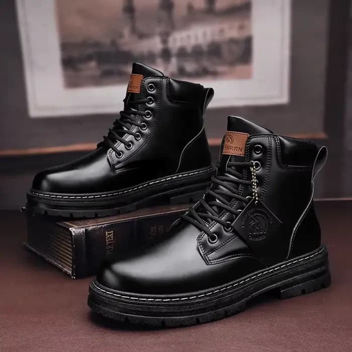 Bottes hautes chaussures en cuir pour hommes mode moto bottines pour hommes bottes d'hiver homme cha