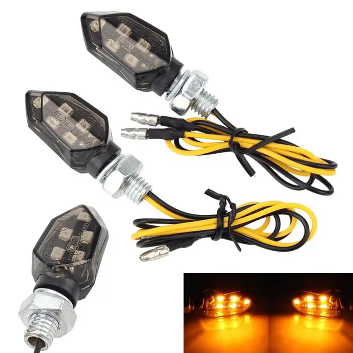 Clignotant LED Super Lumineux pour Moto, Mini Lampe Universelle pour Hurbike, Clignotant Ambre, 2 Pi