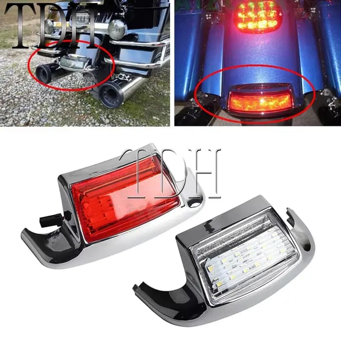 Feux de garde-boue arrière de moto, garniture de feux de frein arrière LED Tri-Bar pour Harley Herit