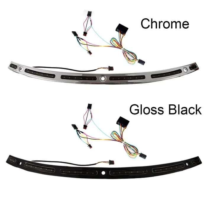 Garniture de pare-brise LED chromé brillant noir blanc ambre pour Harley Touring Street Glide FLHX 2