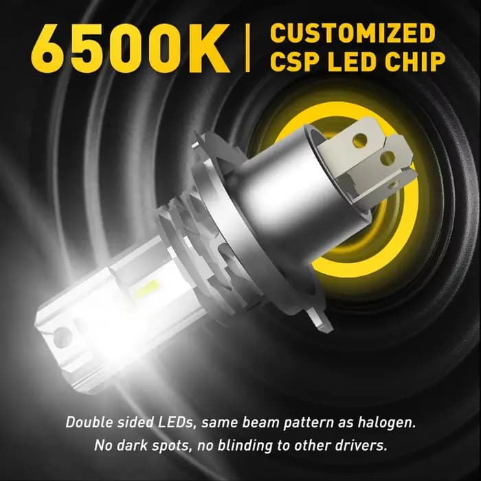 AUXITO H4 ampoule de phare LED sans ventilateur CSP pour voiture moto 9003 LED Hi/Lo phare de faisce