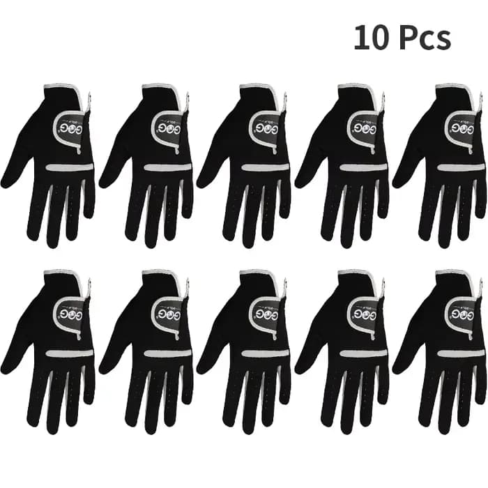 Gants de golf noirs, 10 pièces, peuvent être portés sur la main gauche et droite, en tissu Lycra, do
