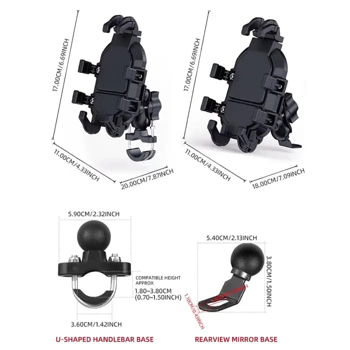 Support de téléphone pour guidon de moto, rétroviseur d'équitation en plein air, support de Navigati