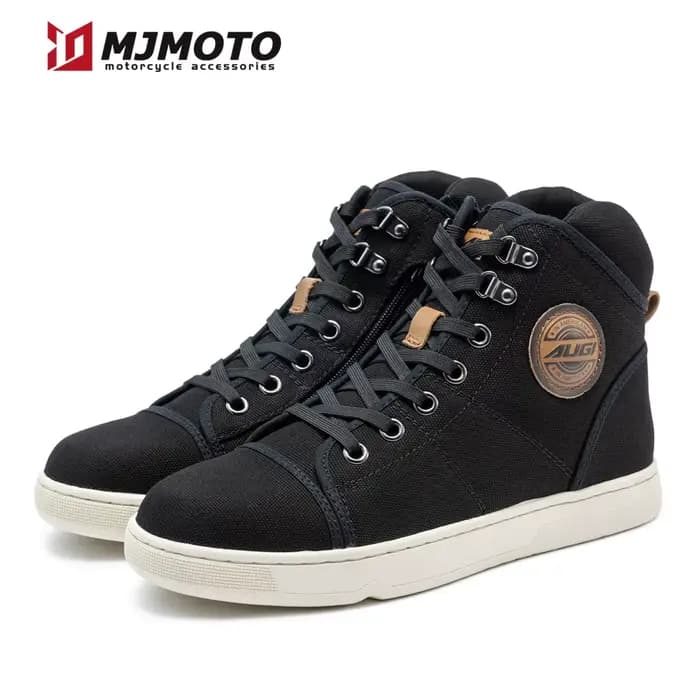 Bottes de Moto en Microcarence pour Homme et Femme, Chaussures de Course Décontractées, Respirantes,