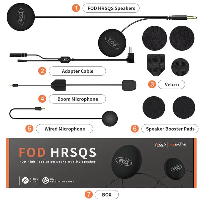 Fodsports HRSQS haut-parleur avec support de Clip de Microphone uniquement adapté pour casque de mot