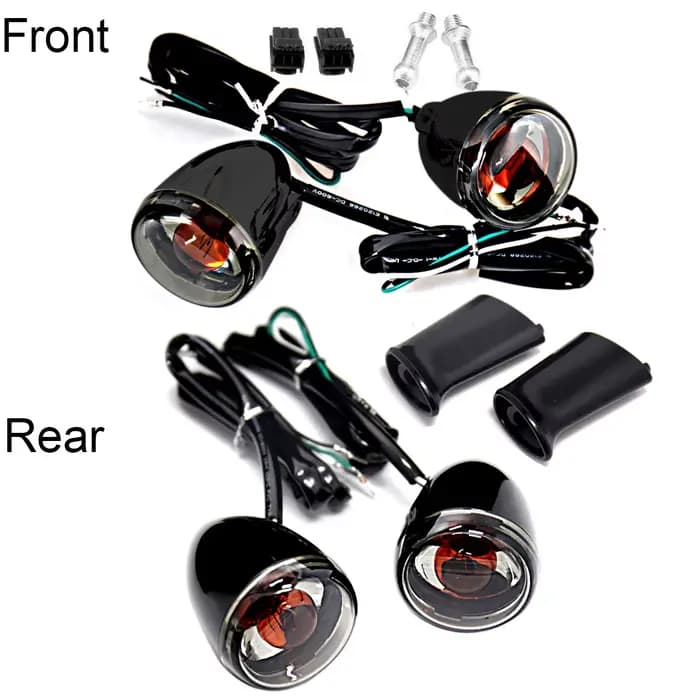 Clignotants avant et arrière pour Harley Sportster, noir brillant, modèles 2004 et 2022, 883-1200