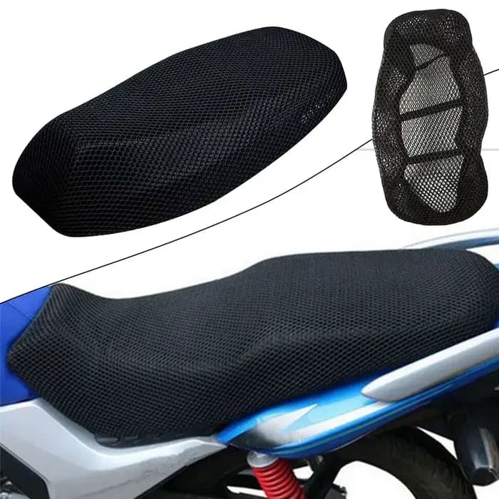 Housse de siège de moto en maille 3D respirante, housse de siège noire pour cyclomoteur et Scooter,