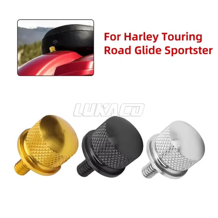Boulon noir chromé or moto pour Harley Sportster Touring Softail CVO arrière CNC siège passager lang