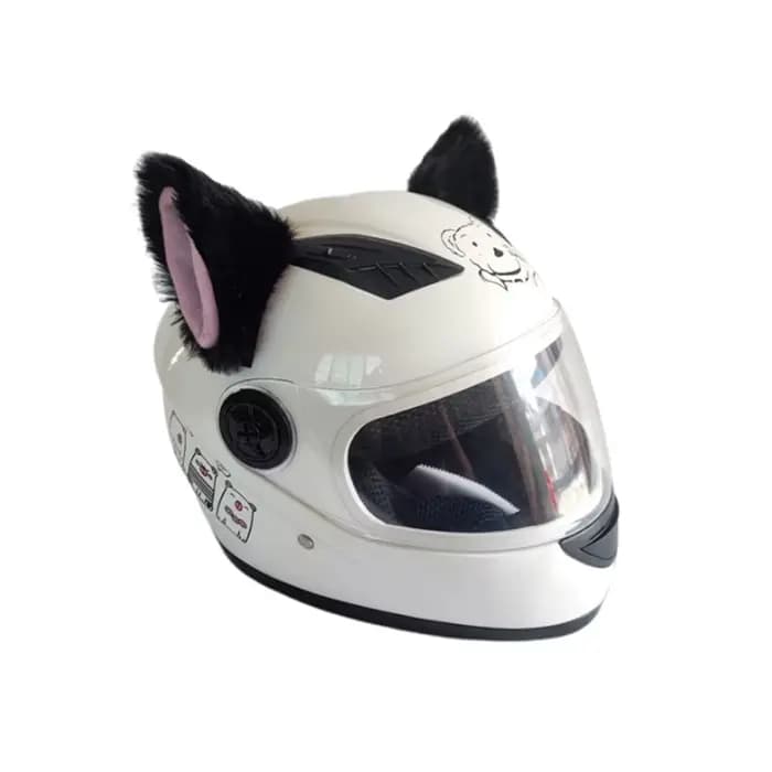 Décoration de casque de Moto, 2 pièces, oreilles de chat en peluche mignonnes, autocollant de décora