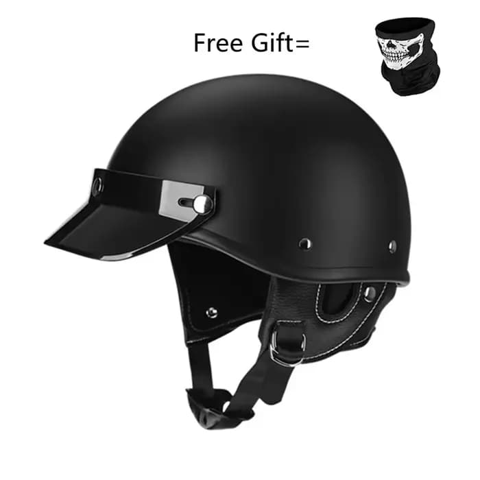 Casque de moto vintage en cuir allemand visage ouvert rétro Chopper Biker pilote certifié DOT dans l