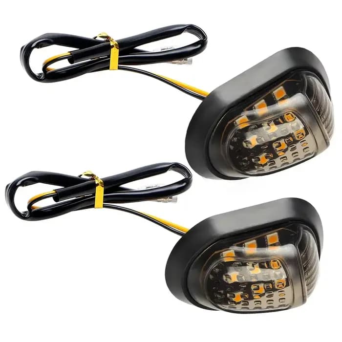 2 pièces 12V clignotants de moto une paire 9 indicateurs de moto LED clignotant jaune éclairage clig