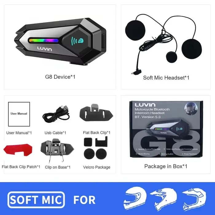 Nouvel interphone moto pour casque, communicateur sans fil Bluetooth, partage de musique, étanche, a