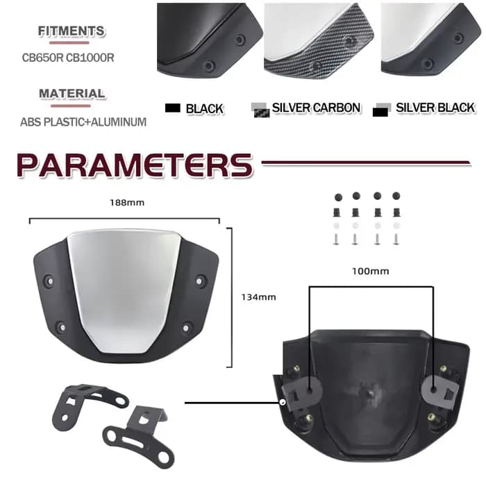 Déflecteur de vent avant de moto avec support rapide, carénage d'air, pare-brise sport pour Honda CB